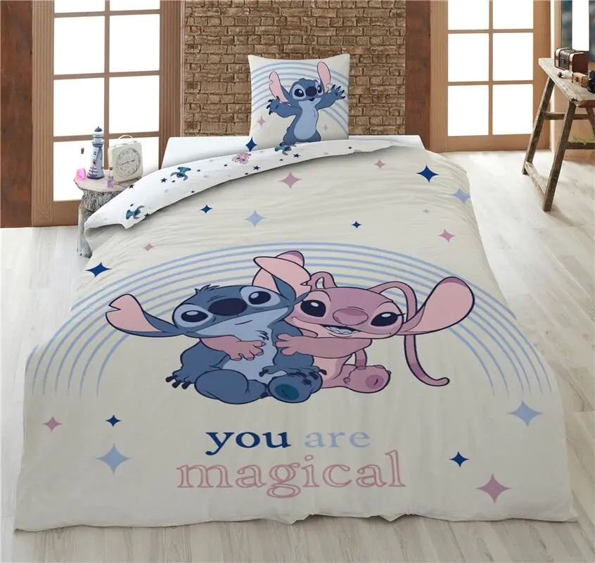 Disney Stitch & Angel policotton obliečka na prikrývku na posteľ 90cm produktová fotografia