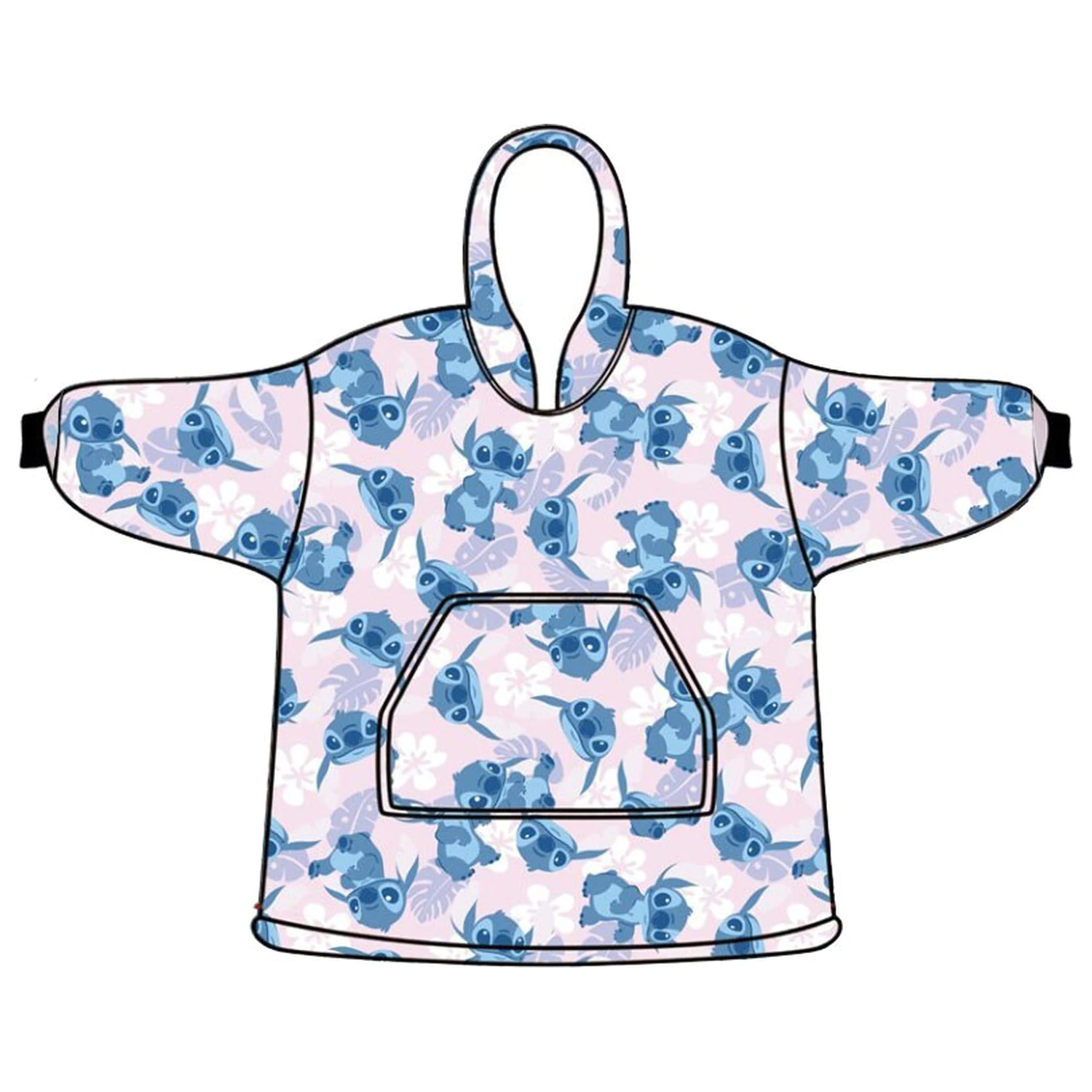 Disney Stitch Light Rose naťahovacia plyšová fleecová deka, pončo 3-6 rokov produktová fotografia