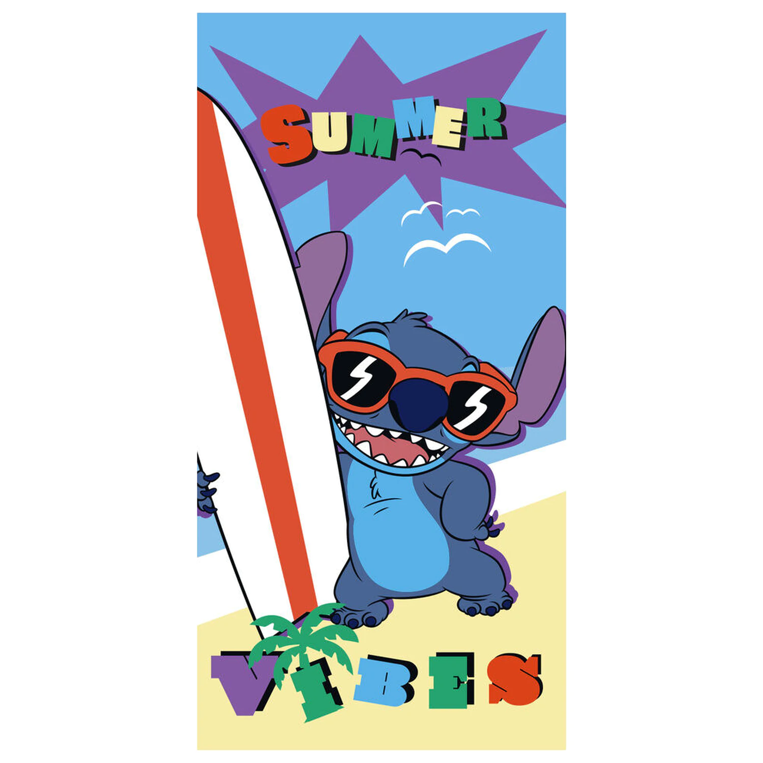 Disney Stitch mikrovláknová plážová osuška produktová fotografia