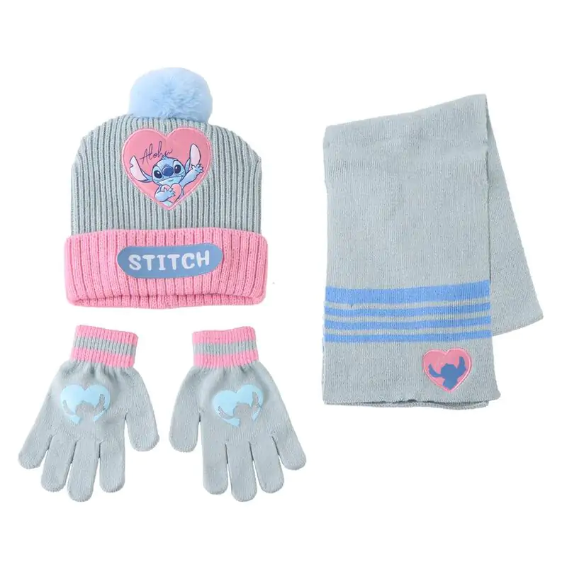 Disney Stitch zimný set šatka klobúk rukavice produktová fotografia
