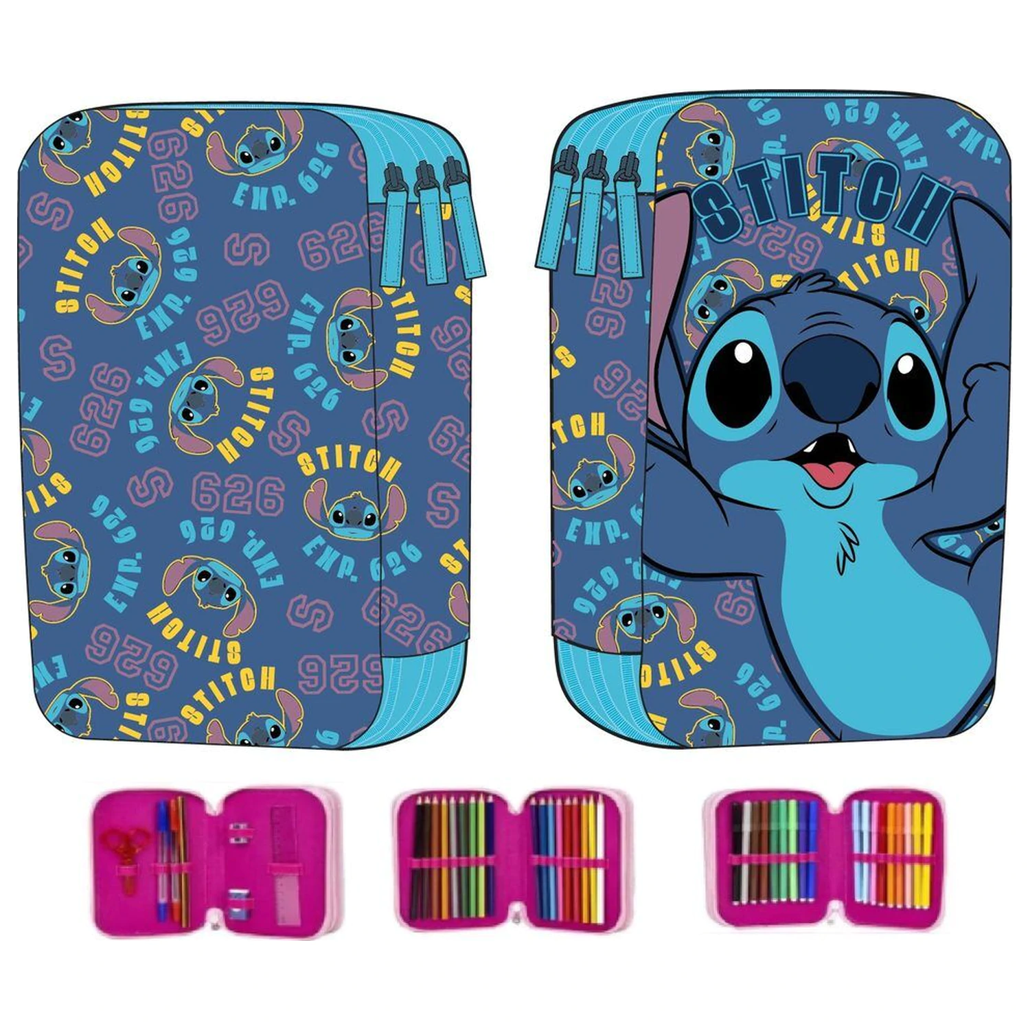 Disney Stitch trojité puzdro na ceruzky produktová fotografia