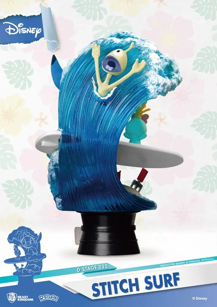 Disney Summer Series D-Stage PVC Diorama Stitch Surf 15 cm produktová fotografia