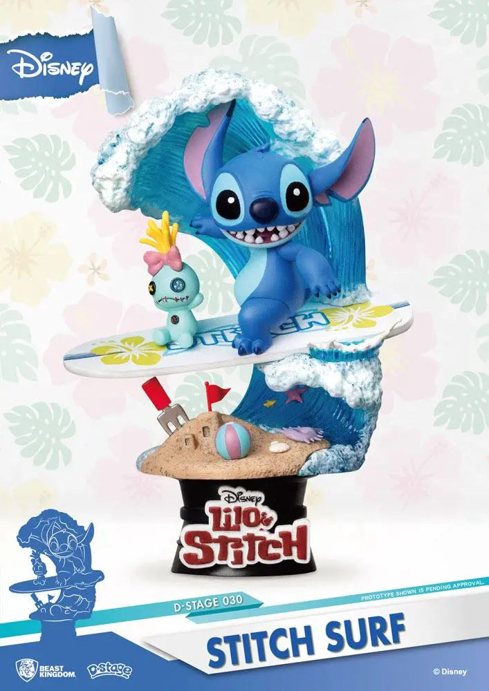 Disney Summer Series D-Stage PVC Diorama Stitch Surf 15 cm produktová fotografia