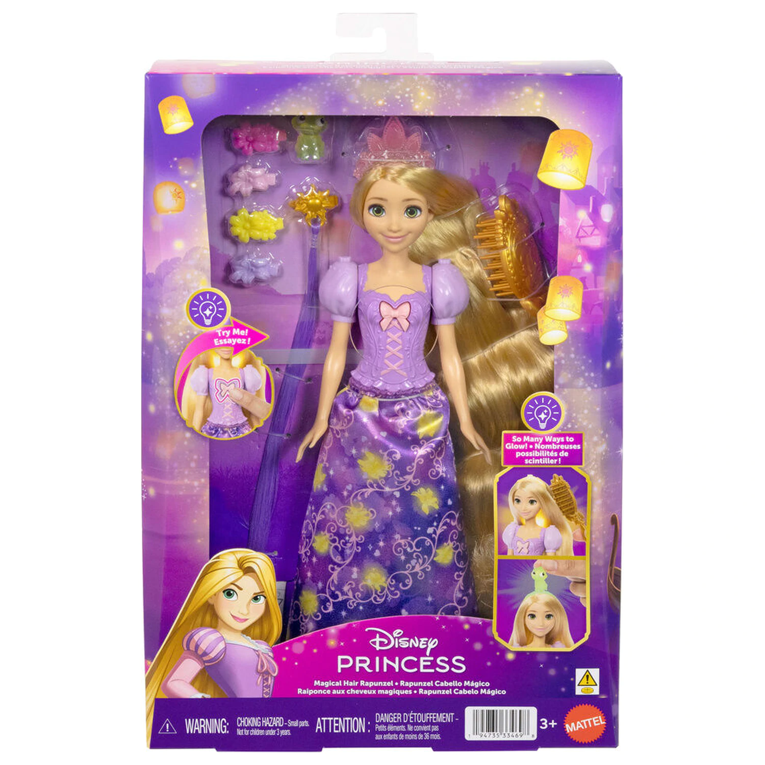 Disney Tangled Odhaľ Rapunzel bábika produktová fotografia