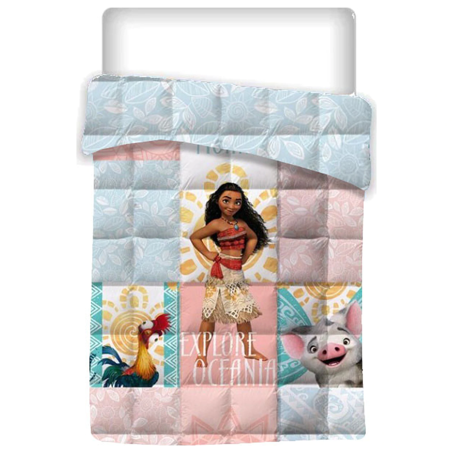 Disney Moana Explore Oceania prešívaný prehoz na posteľ, obliečka na perinu 140x200cm produktová fotografia