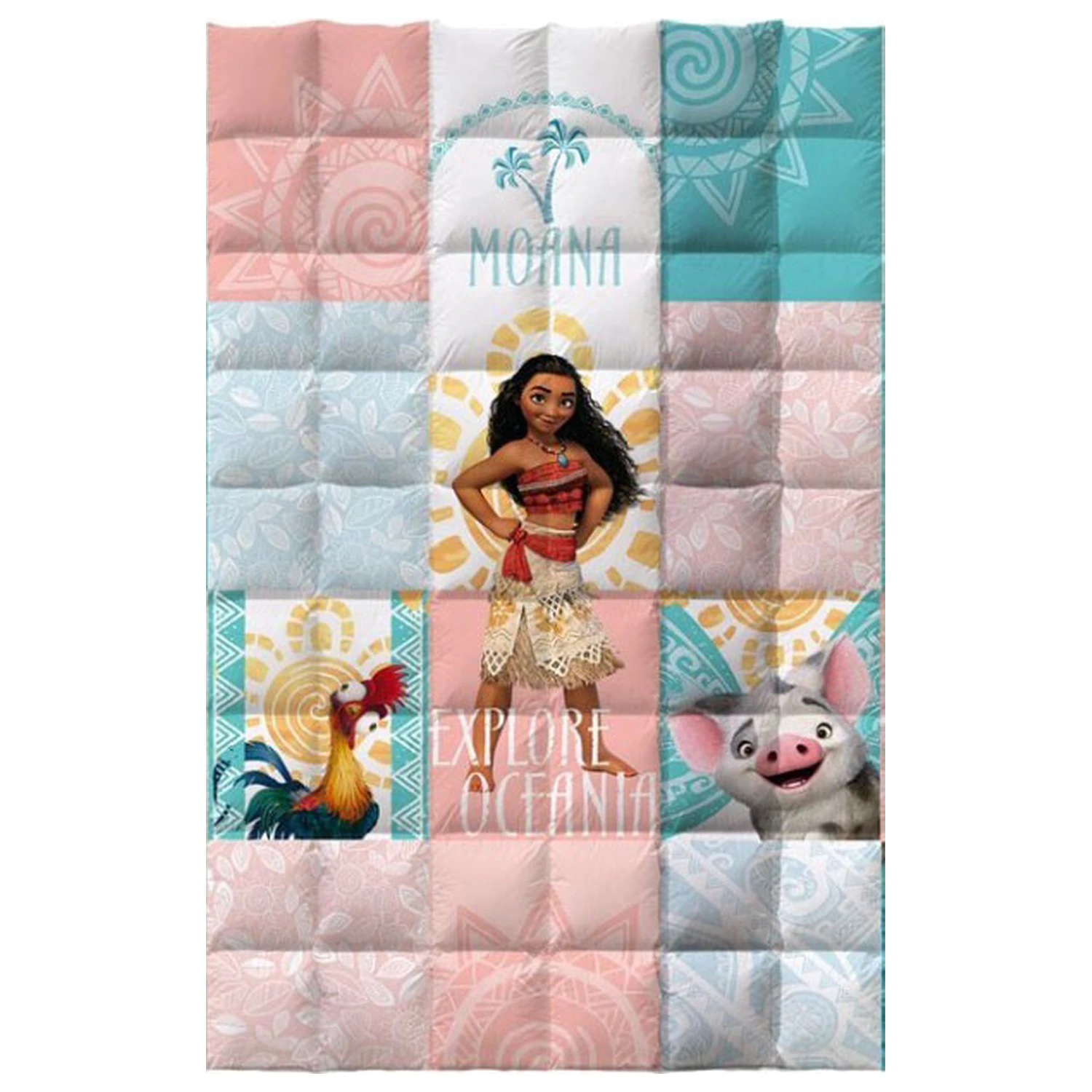 Disney Moana Explore Oceania prešívaný prehoz na posteľ, obliečka na perinu 140x200cm produktová fotografia
