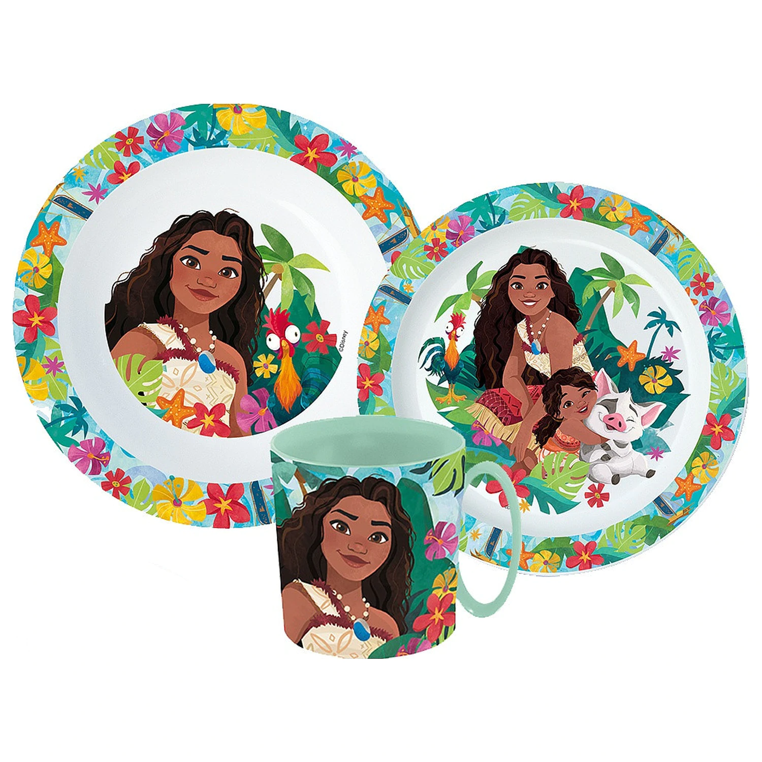 Disney Moana Lagoon obedová súprava, súprava z mikroplastov s hrnčekom 350 ml produktová fotografia