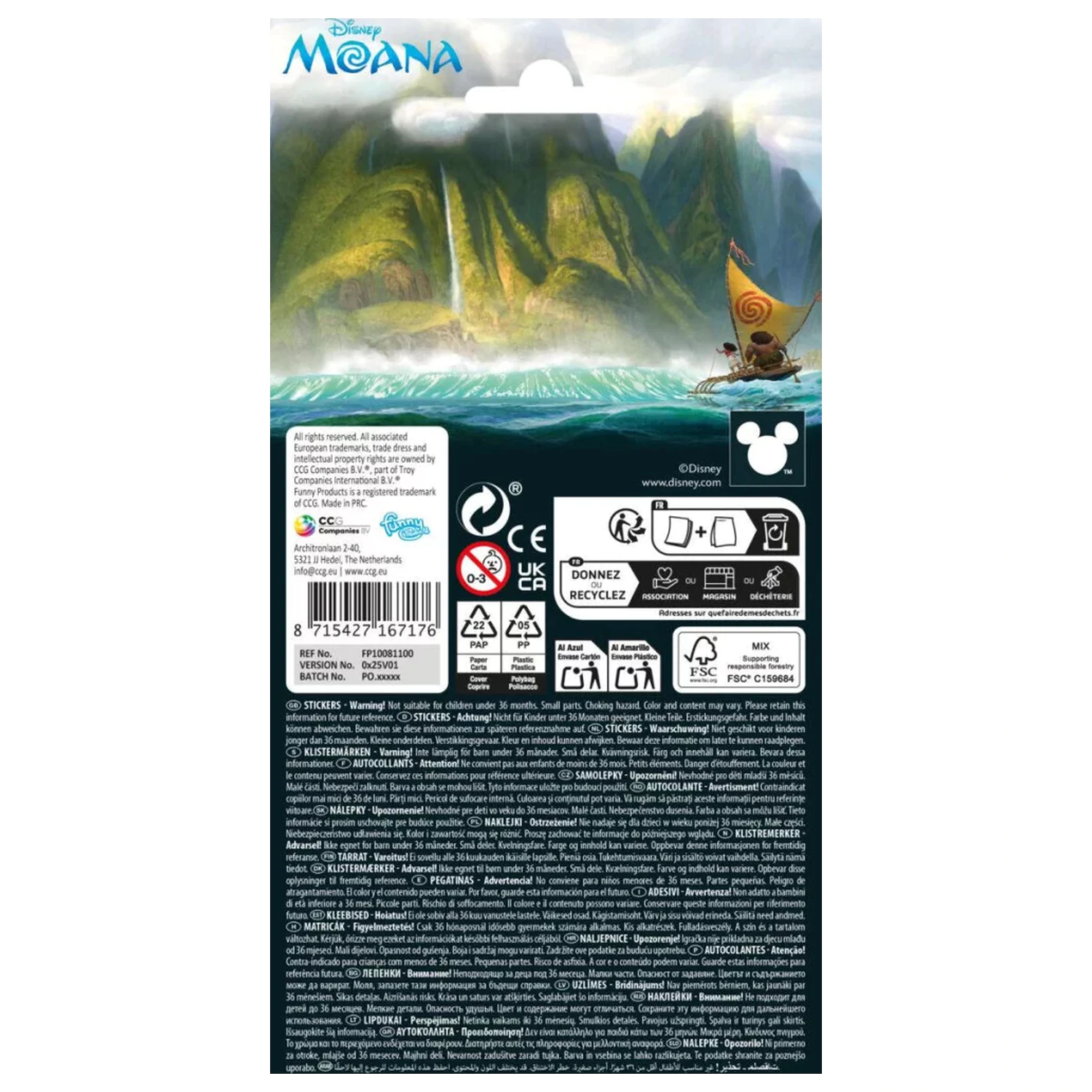 Disney Moana Wayfinder nálepka produktová fotografia