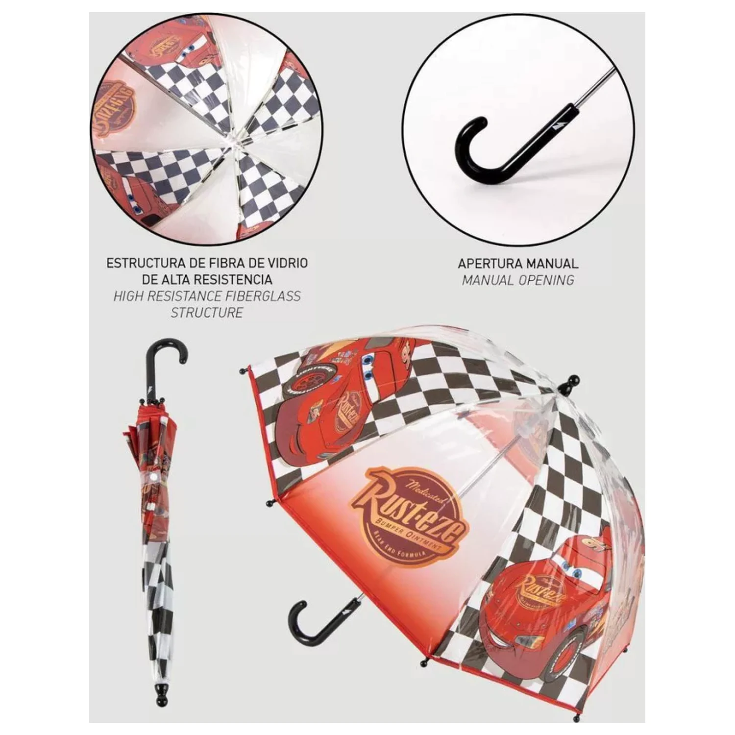 Disney Cars Flag Detský Priehľadný Dáždnik produktová fotografia