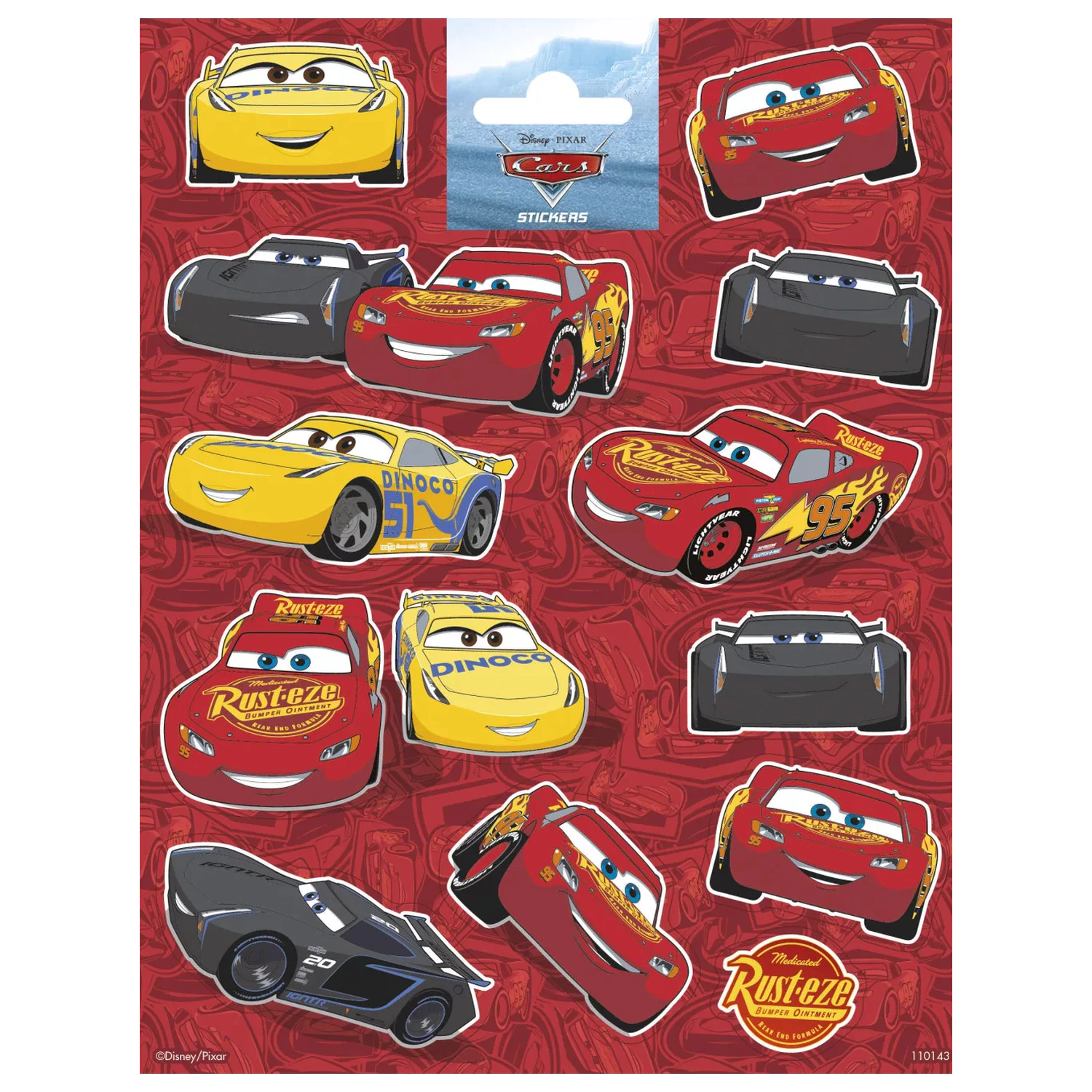 Disney Cars červená nálepka produktová fotografia