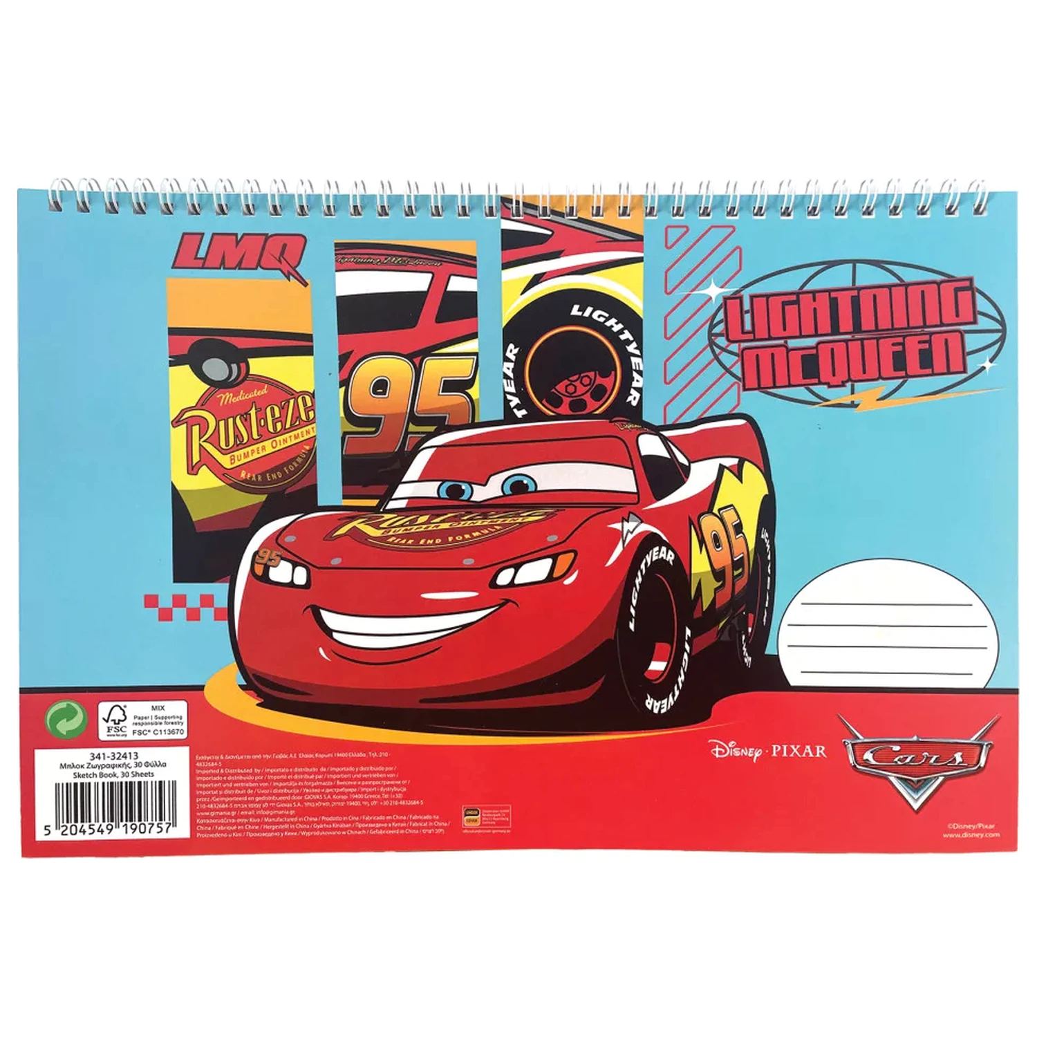Disney Cars Roaring A/4 Špirálový skicár, 30 listov produktová fotografia