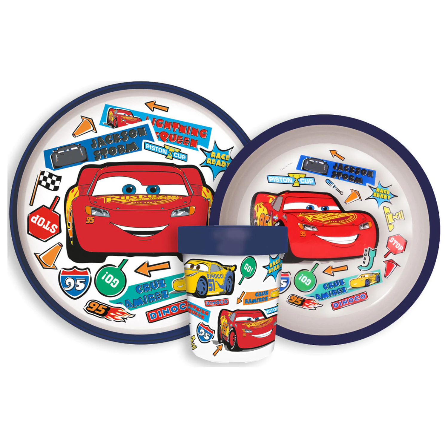 Disney Cars Stickers Go protišmykový jedálenský set, mikroplastový set produktová fotografia