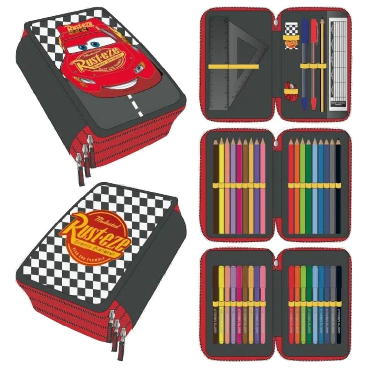 Disney Cars trojité puzdro na pera produktová fotografia