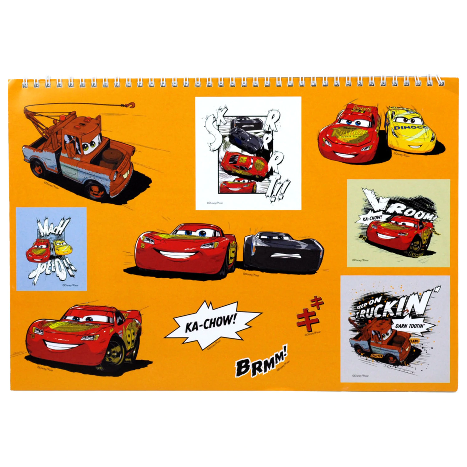 Disney Cars Vroom A/4 špirálový skicár 40 listov s nálepkami produktová fotografia