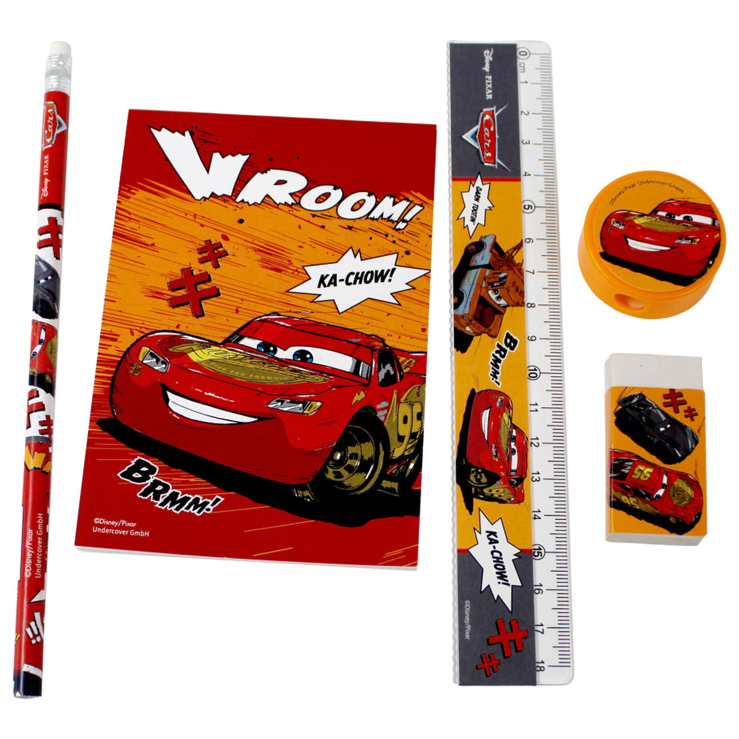 Disney Cars Vroom Súprava písacích potrieb 5 kusov produktová fotografia