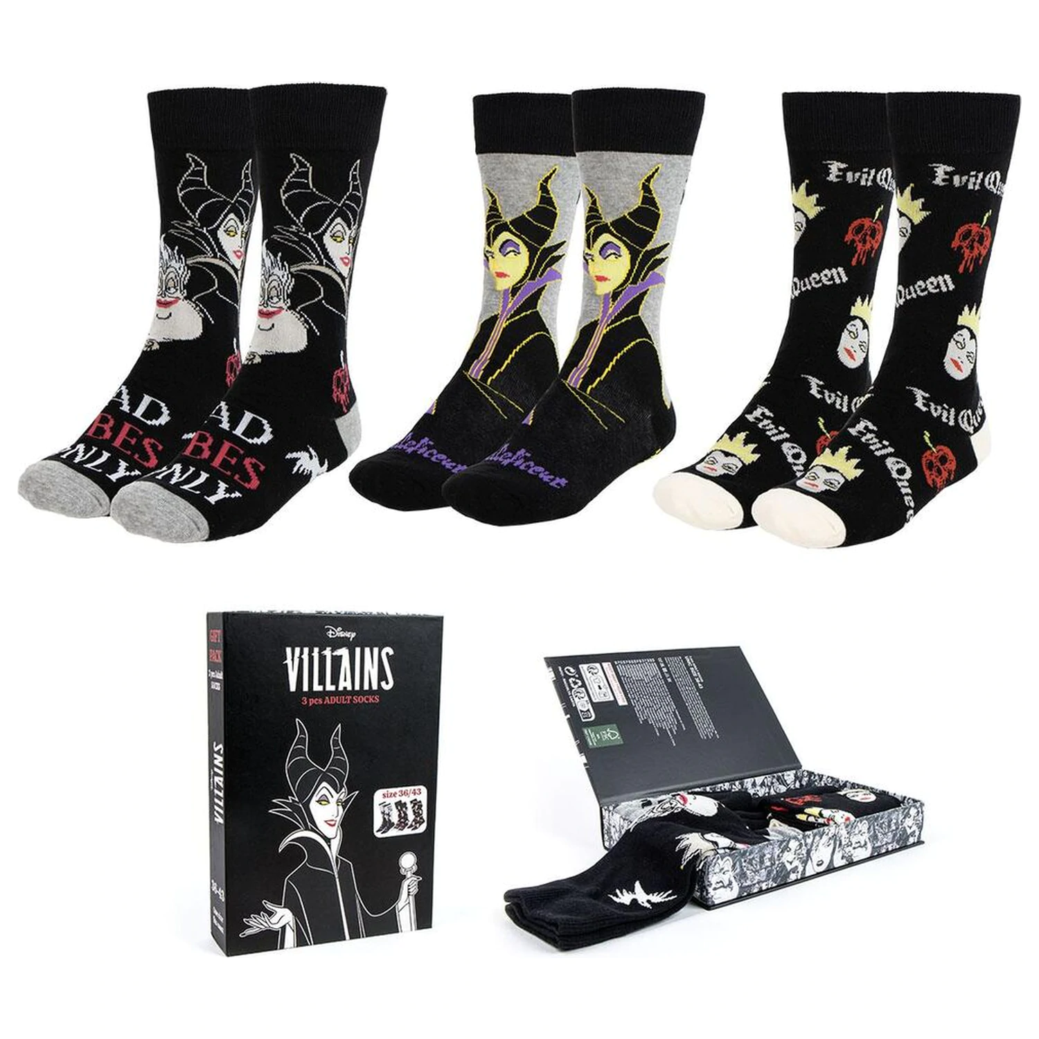 Disney Villains Ponožky 3-balenie 36-43 produktová fotografia