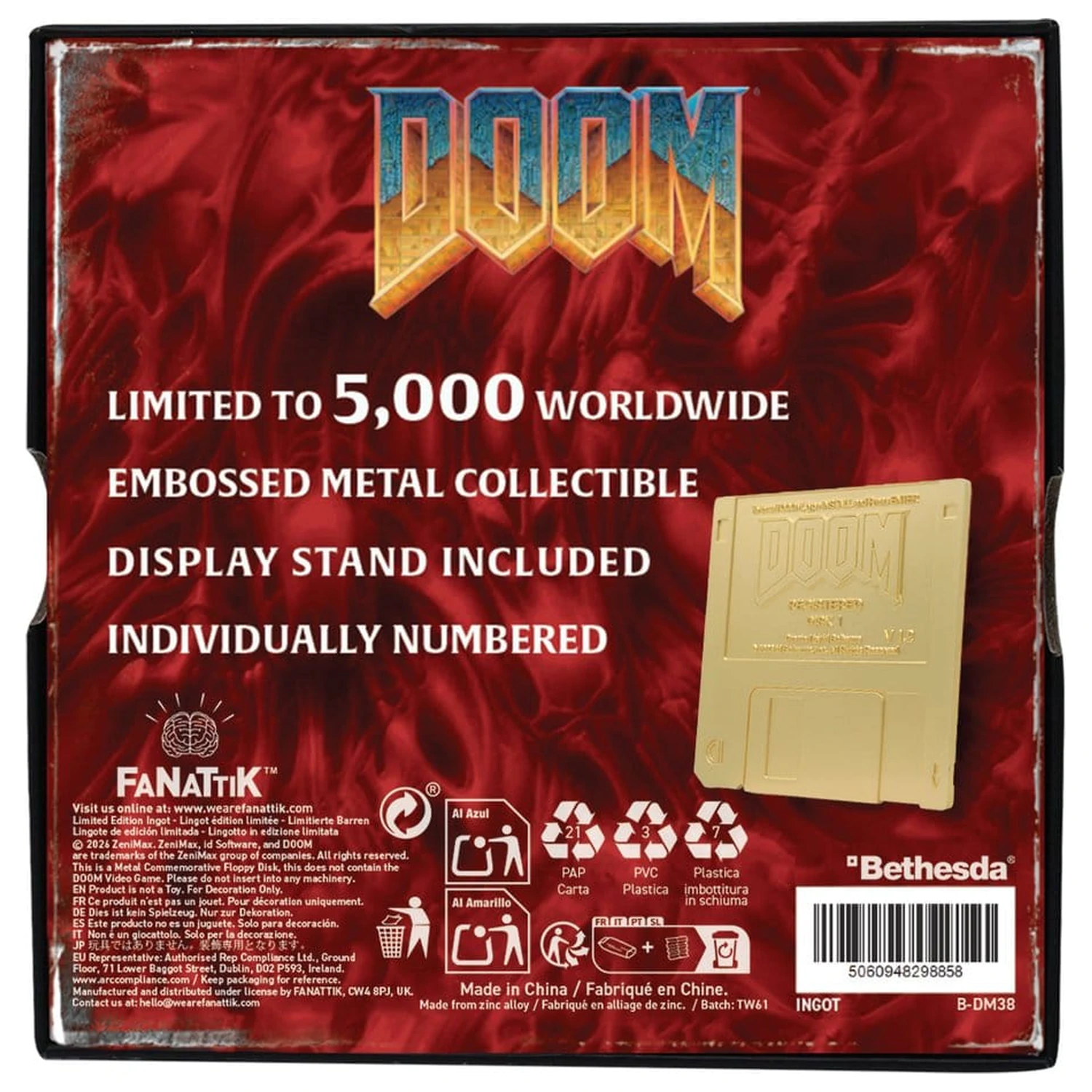 Doom Replika Floppy Disku Pozlátená Limitovaná Edícia produktová fotografia