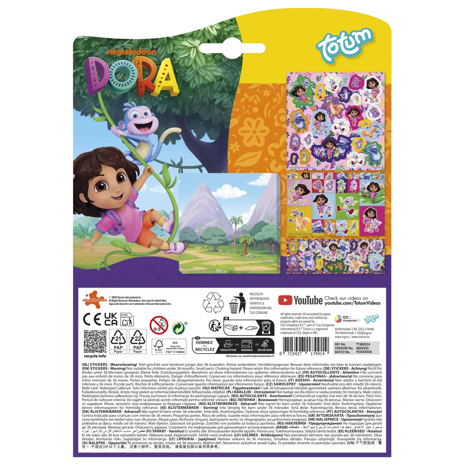 Dora the Explorer Súprava samolepiek Džungľa produktová fotografia