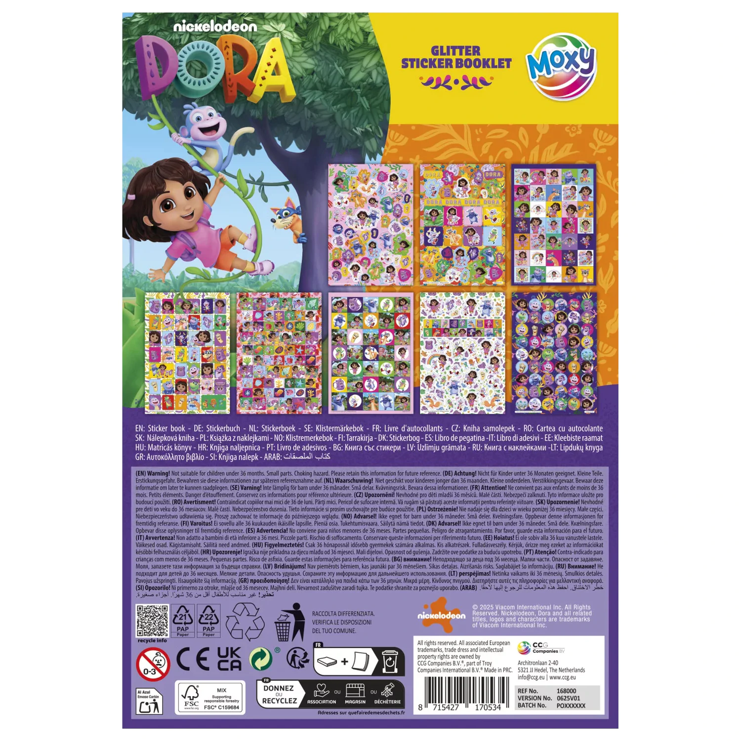 Dora the Explorer sladký balíček nálepiek, 8 listov produktová fotografia
