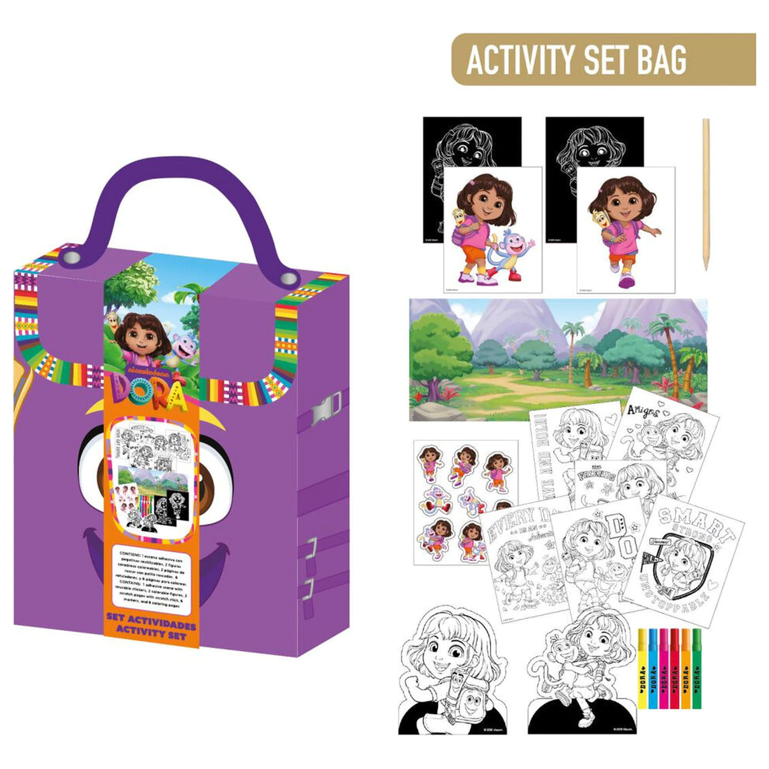 Dora the Explorer farebný batoh set produktová fotografia