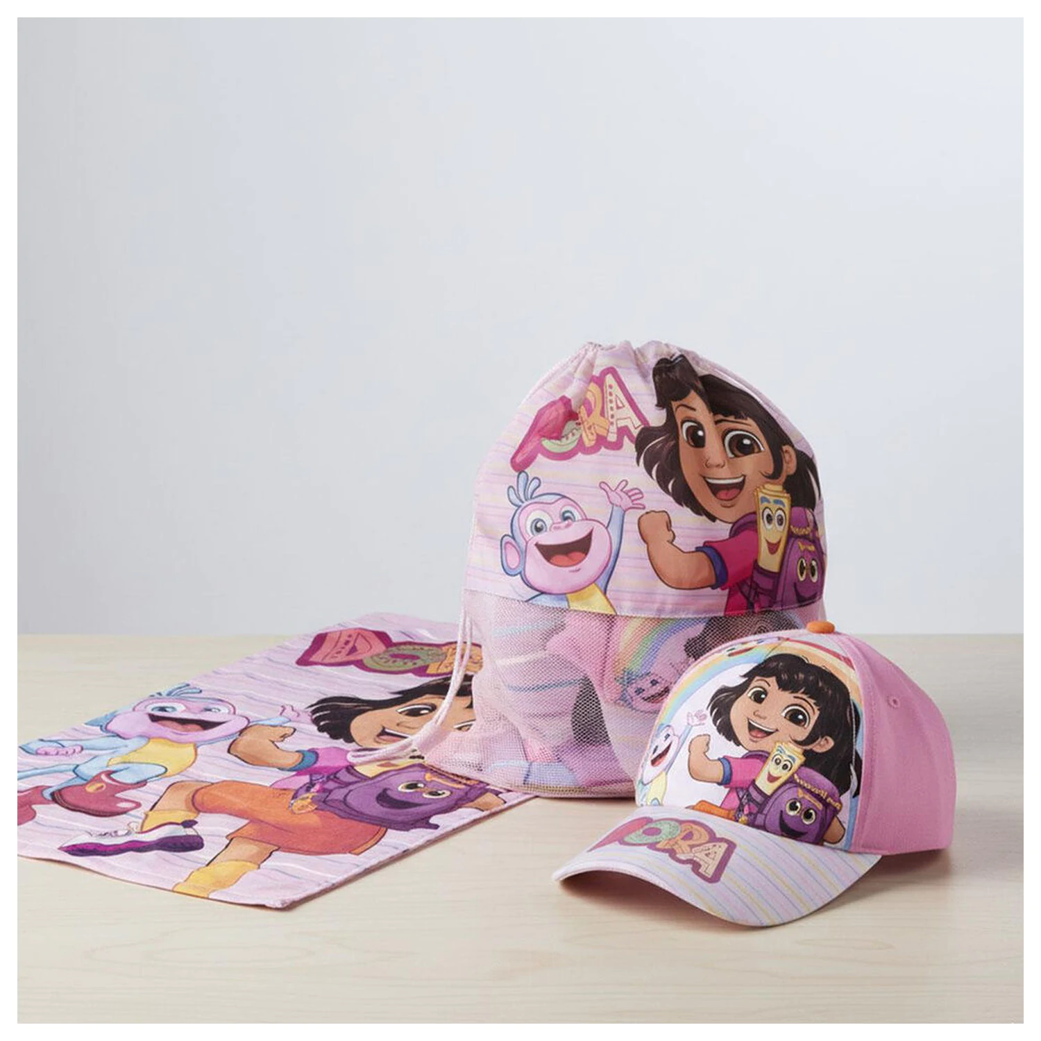 Dora the Explorer uterák + taška + čiapka set produktová fotografia