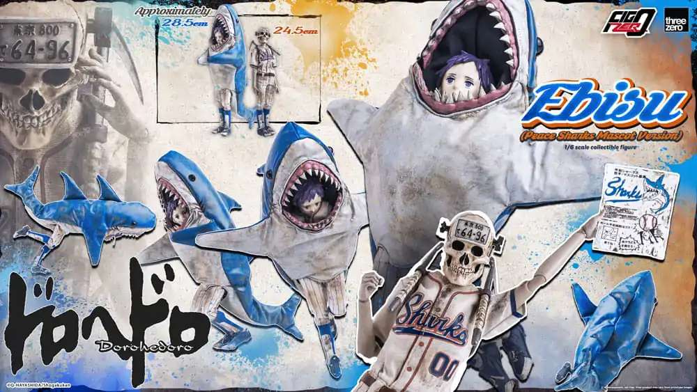 Dorohedoro FigZero Akčná figúrka 1/6 Ebisu Peace Sharks Mascot Ver. 24 cm produktová fotografia