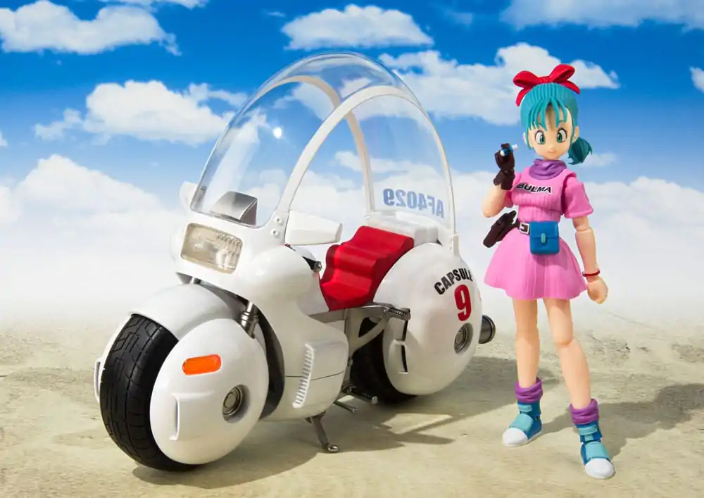Dragon Ball S.H. Figuarts vozidlo s figúrkou Bulma's Motorcycle Hoipoi Capsule No. 9 17 cm produktová fotografia