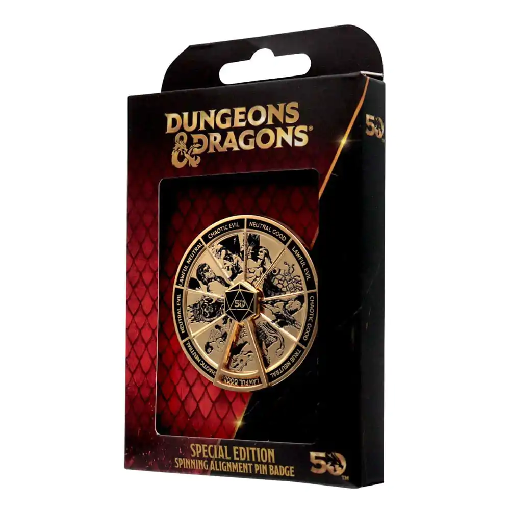 Dungeons &amp; Dragons Pin Badge Alignment Spinner 24k Gold Plated Limited Edition termékfotó