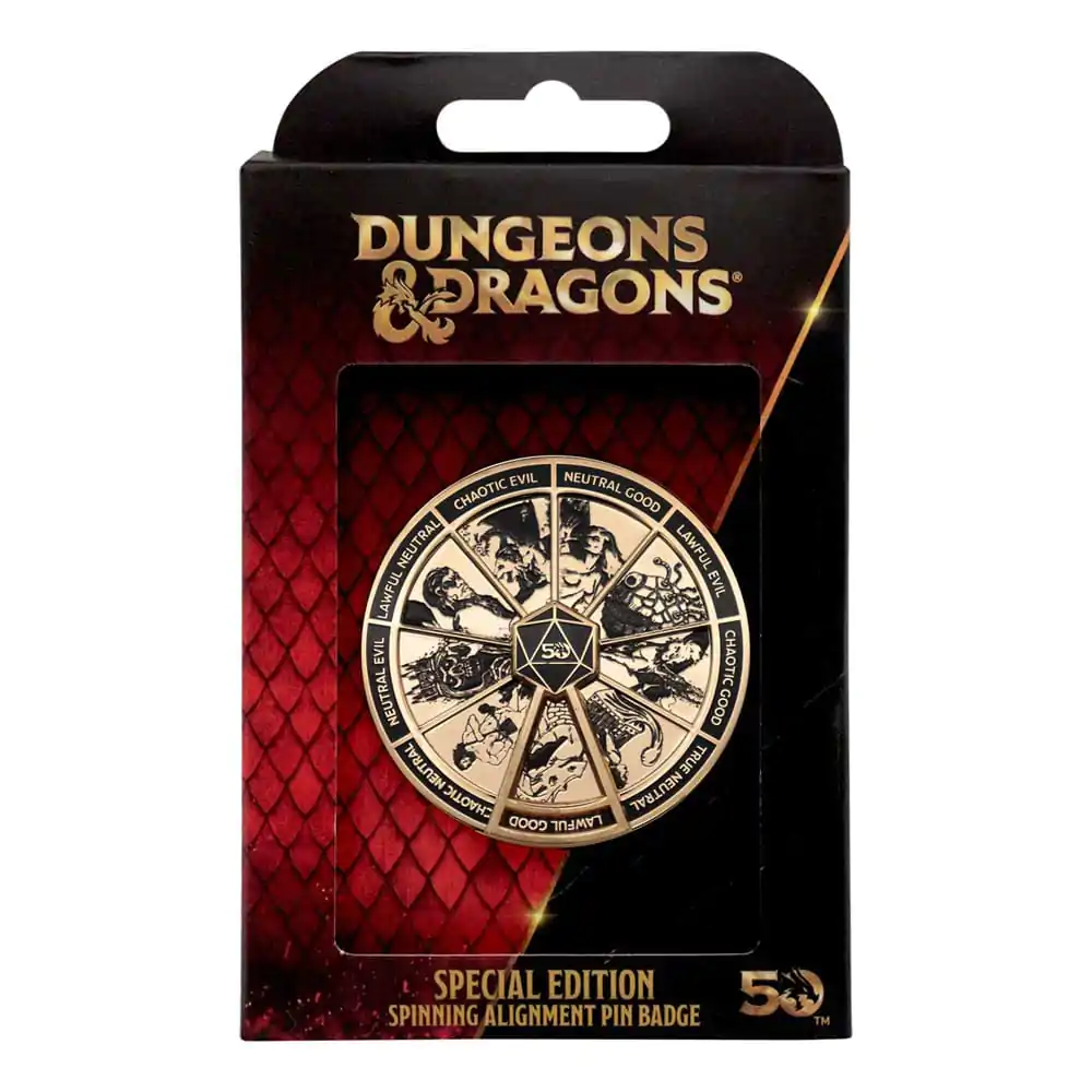 Dungeons &amp; Dragons Pin Badge Alignment Spinner 24k Gold Plated Limited Edition termékfotó