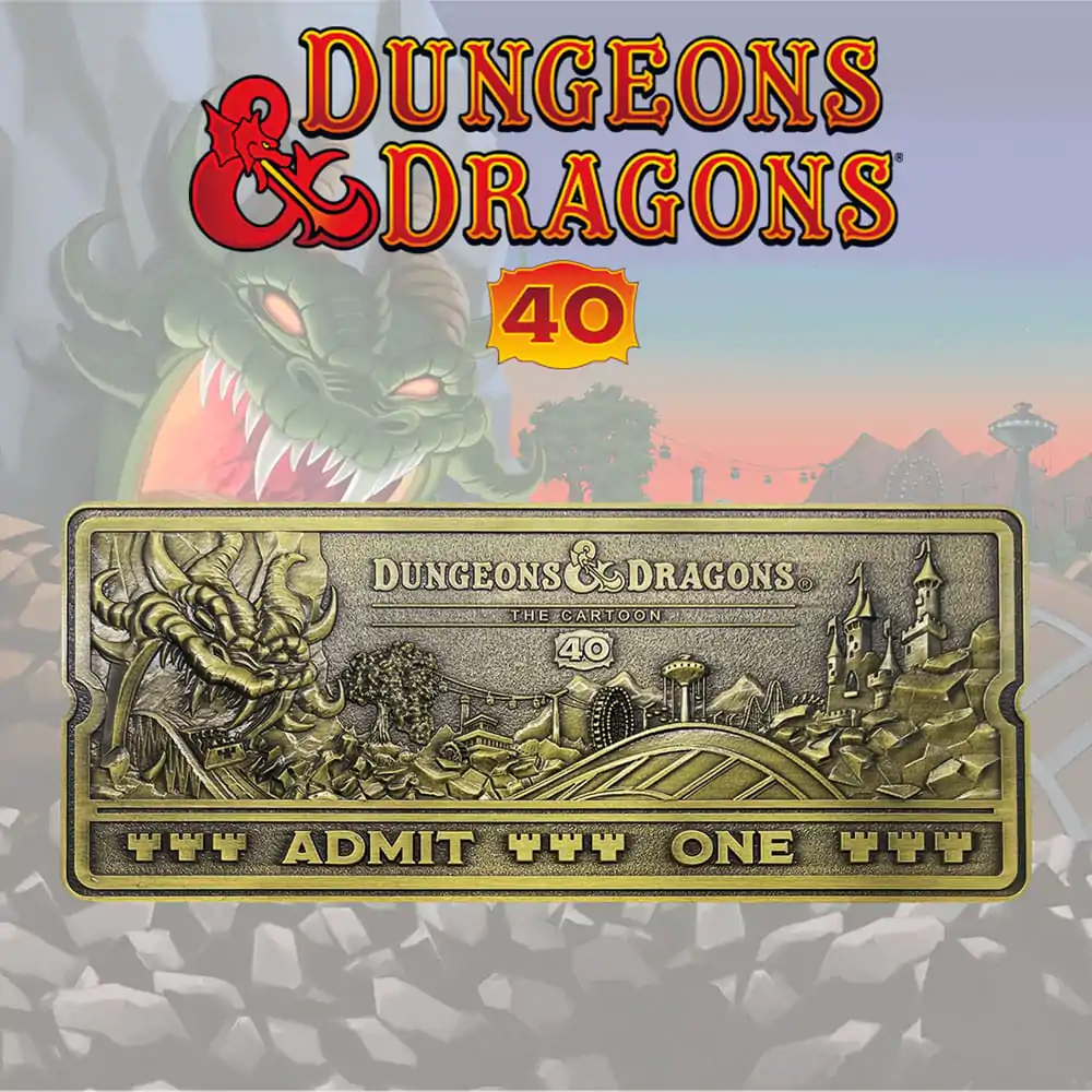 Dungeons &amp; Dragons: The Cartoon Replica 40th Anniversary Rollercoaster Ticket Limited Edition termékfotó