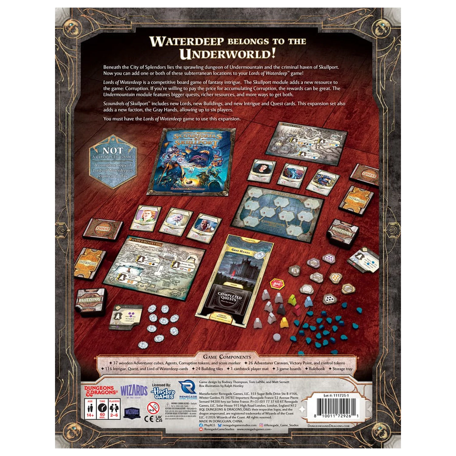 Dungeons & Dragons stolová hra Lords of Waterdeep: Scoundrels of Skullport rozšírenie *anglická verzia* produktová fotografia