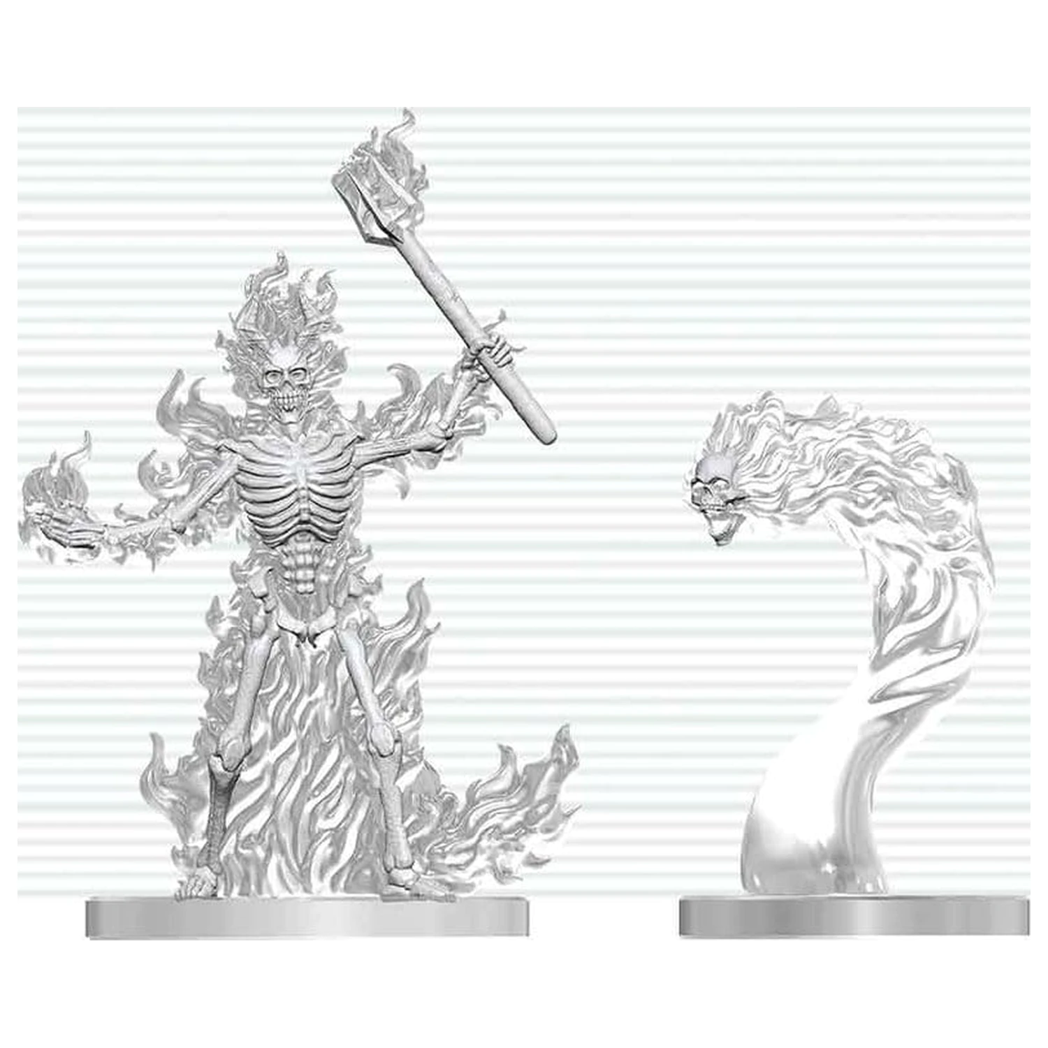 Dungeons & Dragons Nolzur's Marvelous Miniatures Nenamaľovaná miniatúra Ohnivá kostra a Flameskull 14 cm produktová fotografia