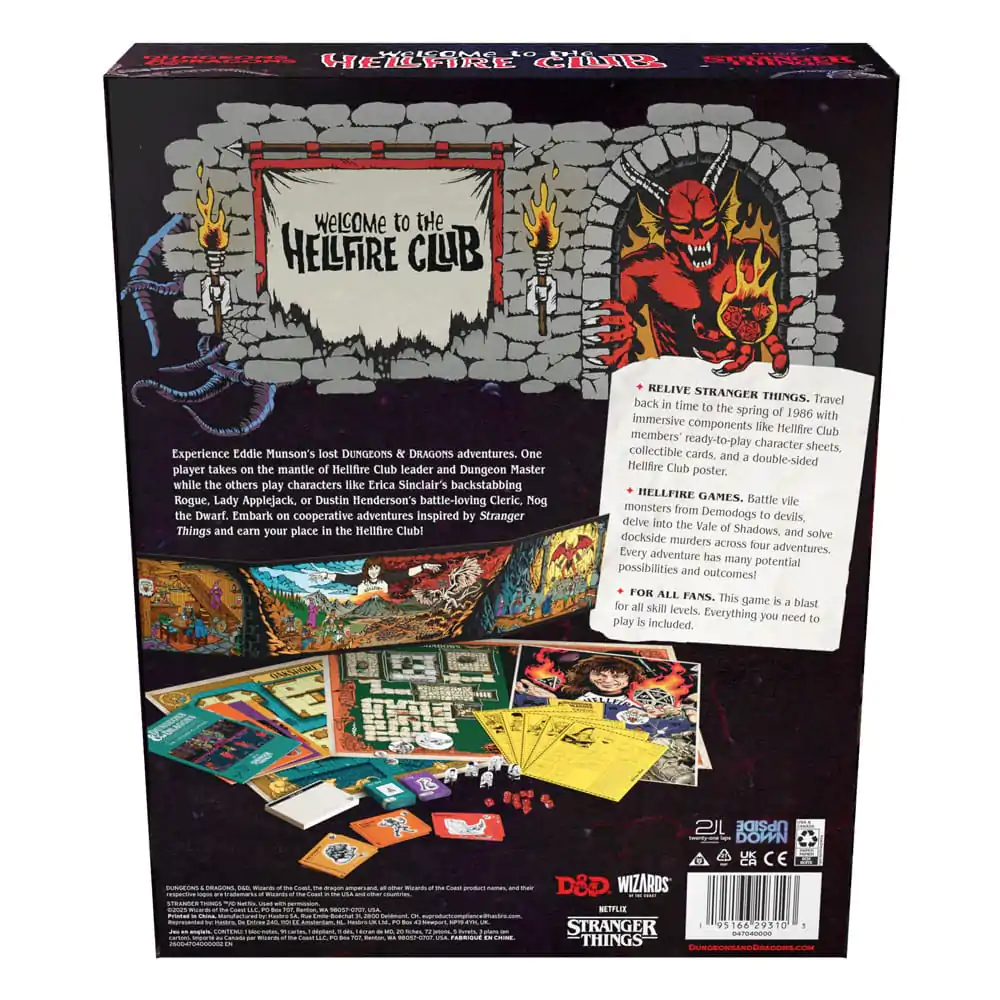 Dungeons & Dragons stolová hra Stranger Things: Welcome to the Hellfire Club anglická produktová fotografia