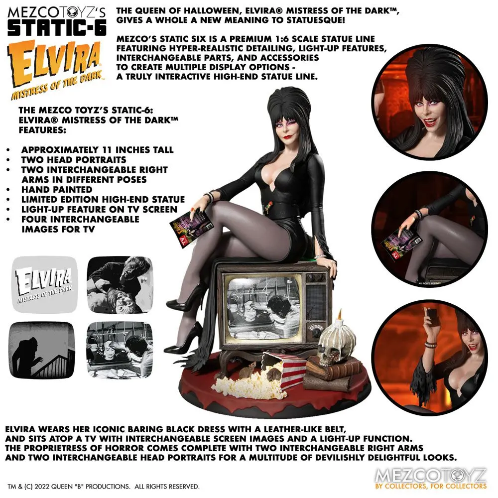 Elvira Mistress of the Dark Static-6 PVC Socha 1/6 Elvira 42 cm produktová fotografia