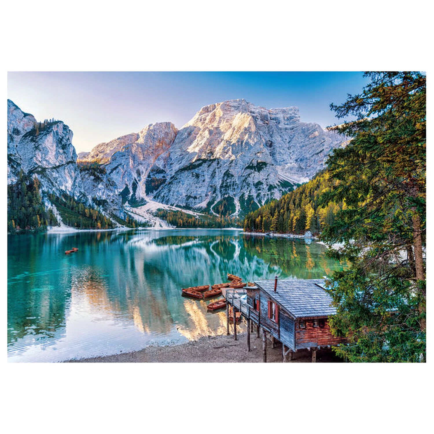 Emerald Lake Braies puzzle 1000 ks produktová fotografia