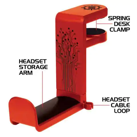 Vylepšený držiak na slúchadlá červený produktová fotografia