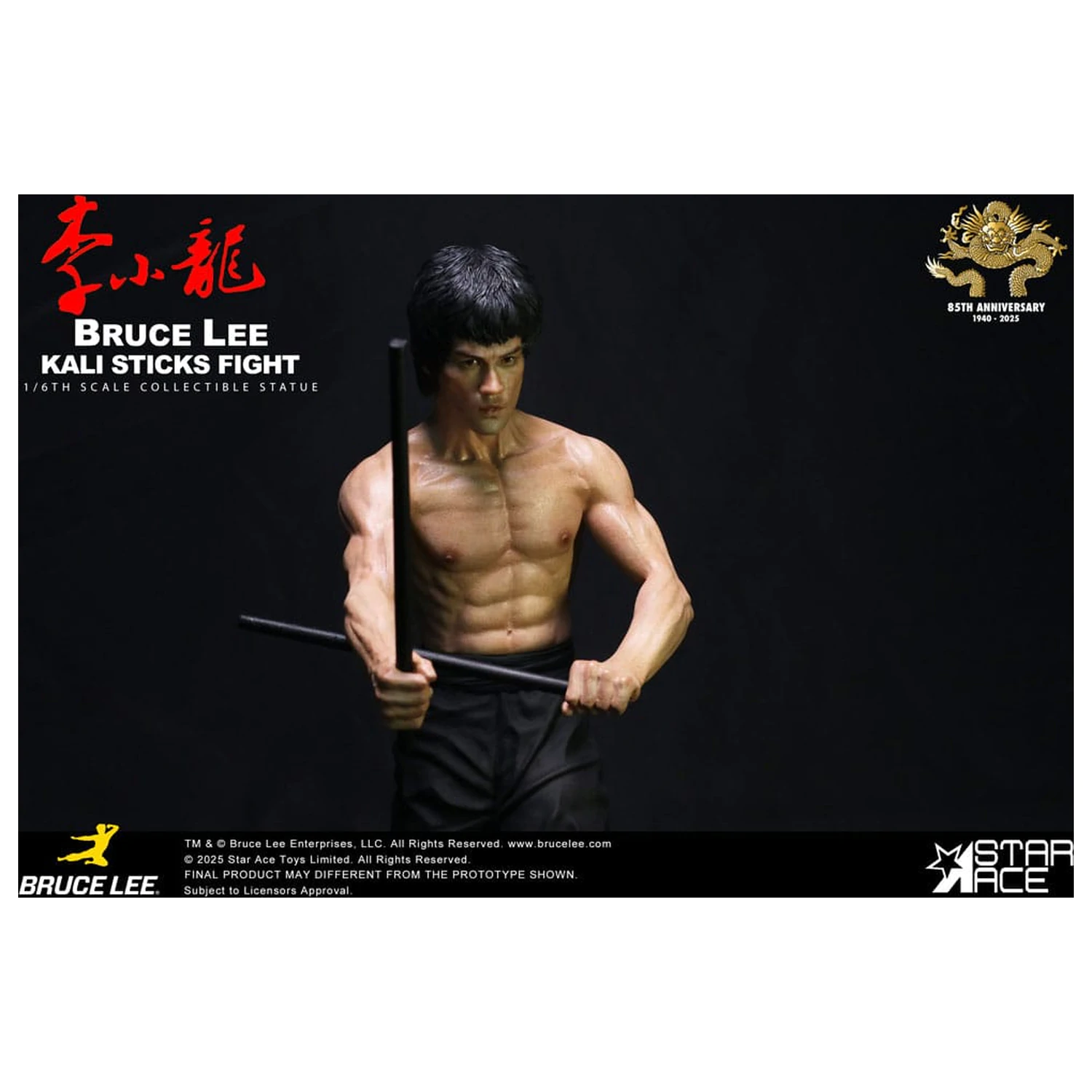 Enter the Dragon Movie Socha 1/6 Bruce Lee Kali Sticks Fight Normal Basement Verzia 30 cm produktová fotografia