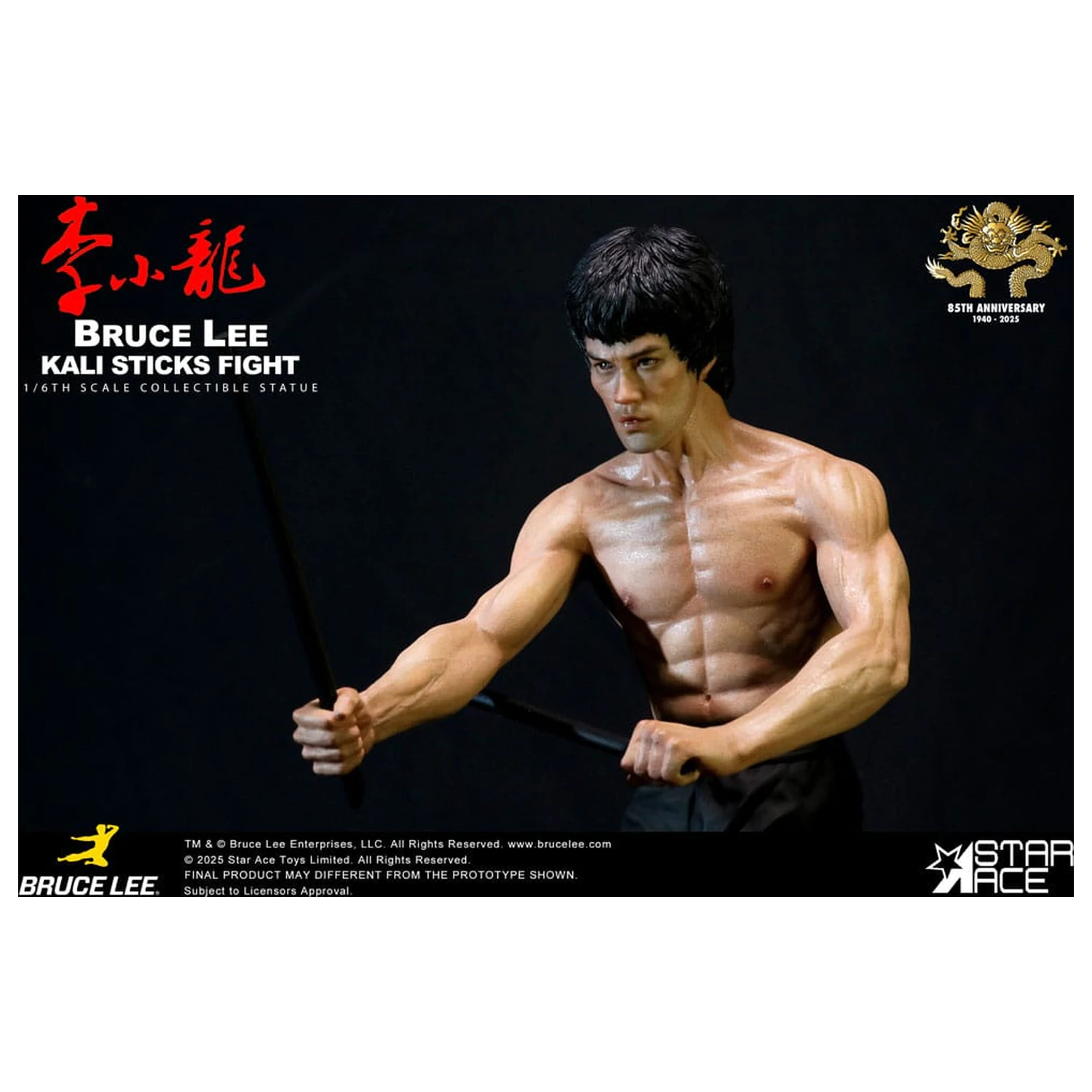 Enter the Dragon Movie Socha 1/6 Bruce Lee Kali Sticks Fight Normal Basement Verzia 30 cm produktová fotografia