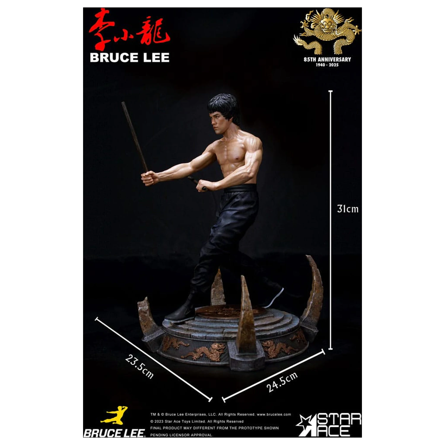 Enter the Dragon Movie Socha 1/6 Bruce Lee Kali Sticks Fight Normal Basement Verzia 30 cm produktová fotografia