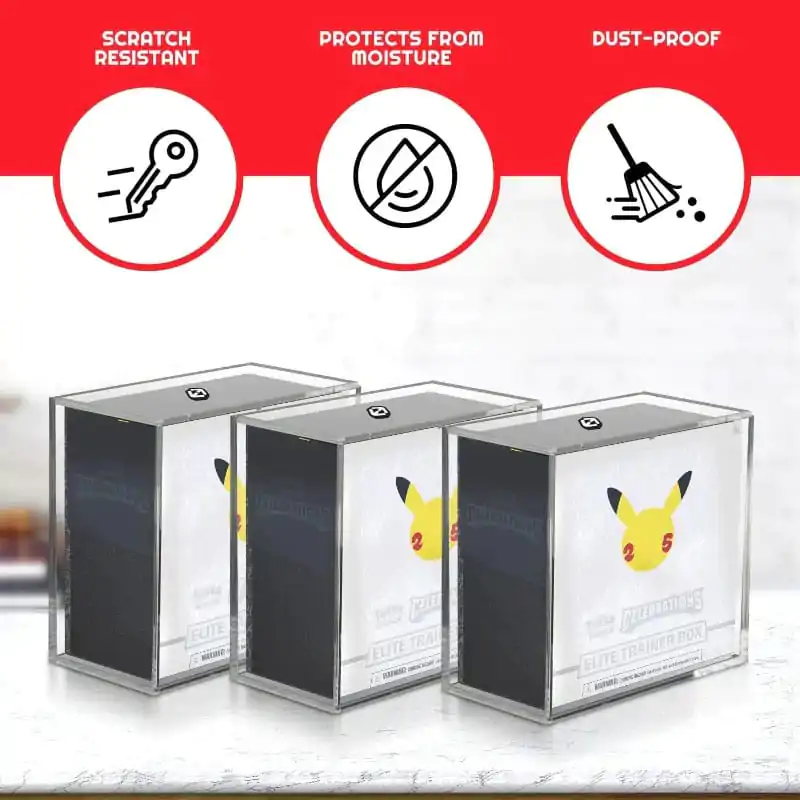 Evoretro akrylová vitrína pre Booster boxy / Elite Trainer Boxy Ver. 2 s posuvným vekom produktová fotografia