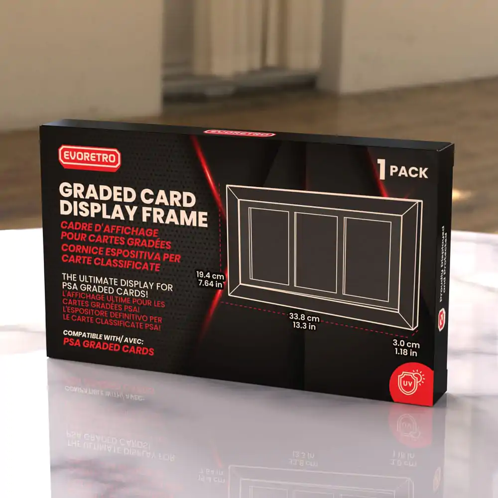 Evoretro rámček na zobrazenie hodnotených kariet pre 3 PSA hodnotené karty produktová fotografia