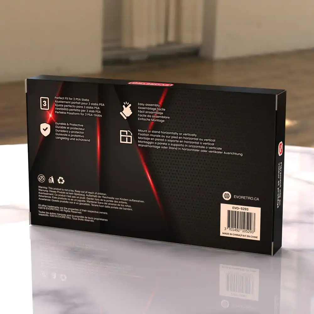 Evoretro rámček na zobrazenie hodnotených kariet pre 3 PSA hodnotené karty produktová fotografia