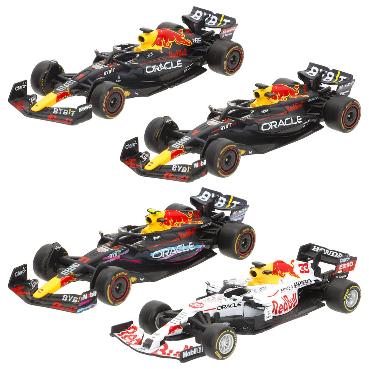 F1 Red Bull kovové balenie 4 áut produktová fotografia