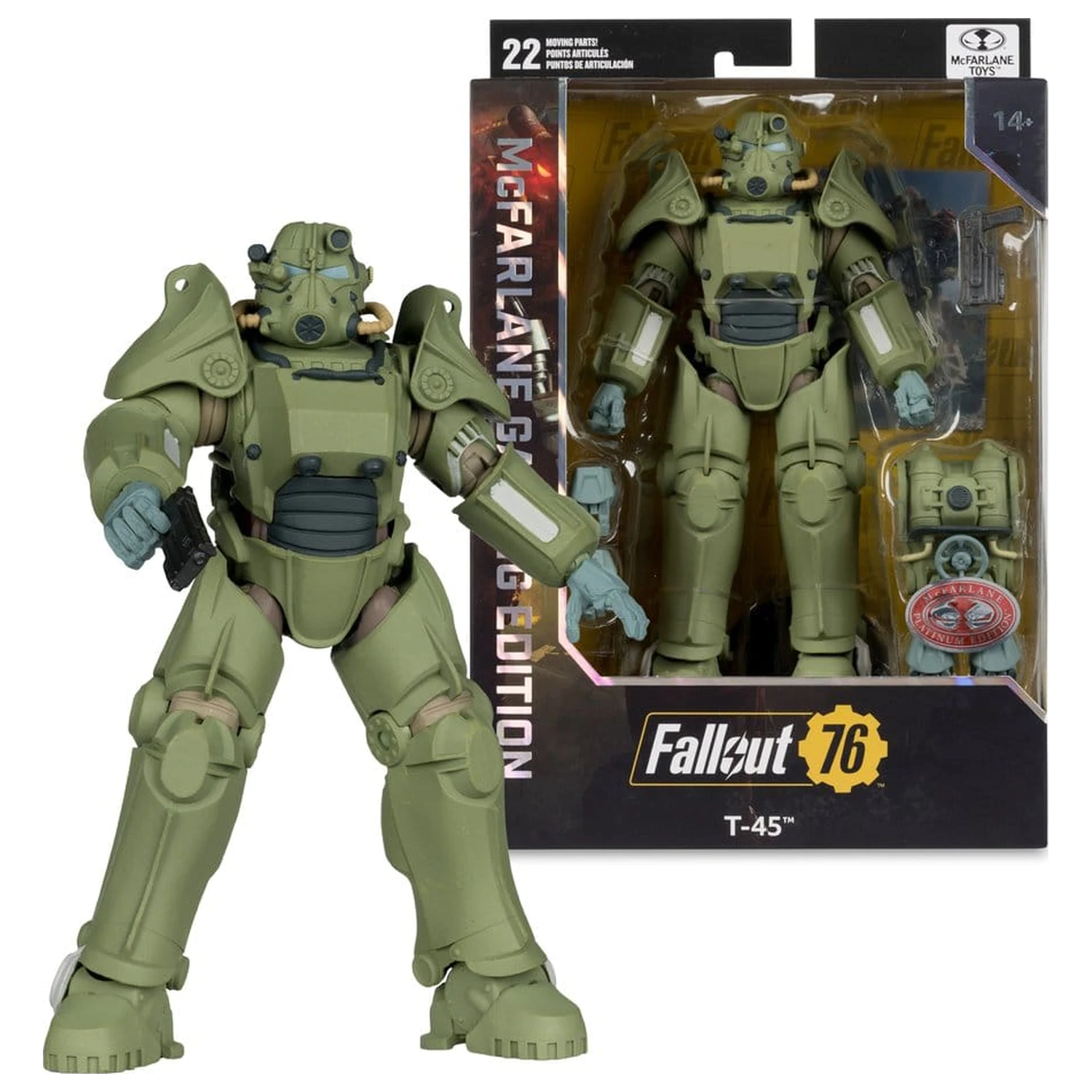 Fallout 76 Gaming Edition akčná figúrka T-45 Military Armor (Red Platinum Edition) 20 cm produktová fotografia