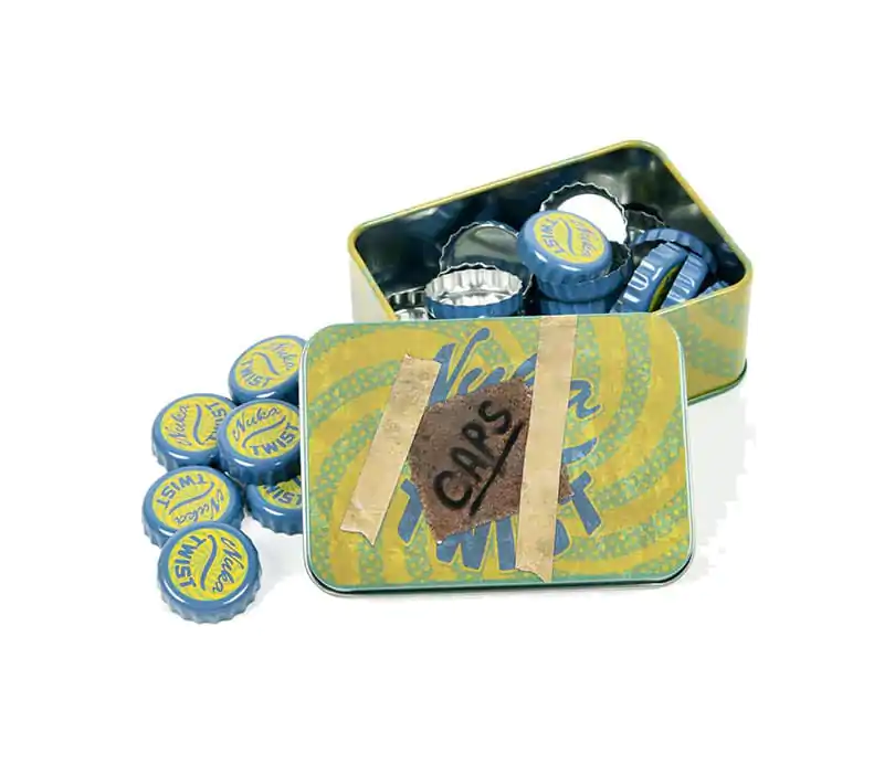 Fallout Bottle Caps Series Replika zberateľská plechová dóza produktová fotografia