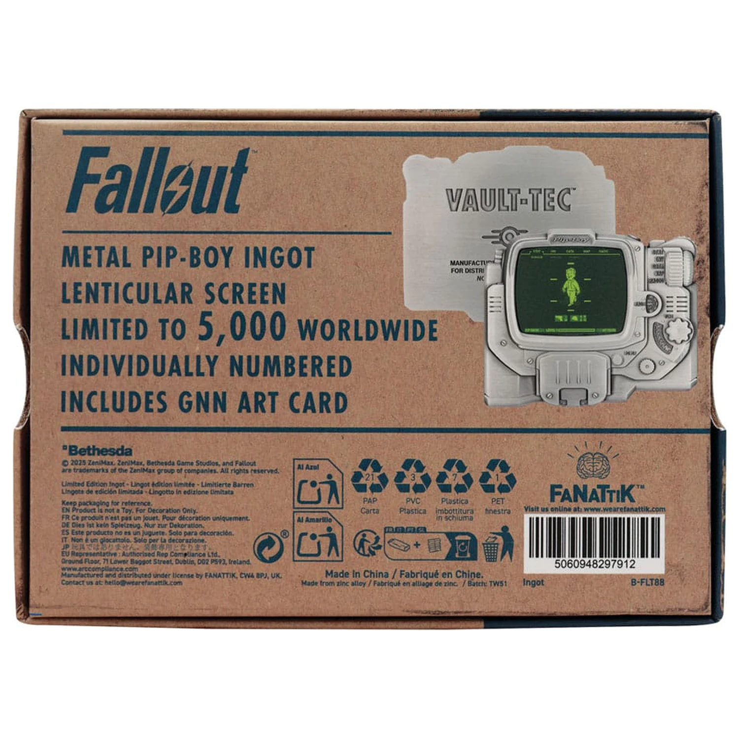 Fallout zberateľský ingot Pip-Boy Limitovaná edícia produktová fotografia