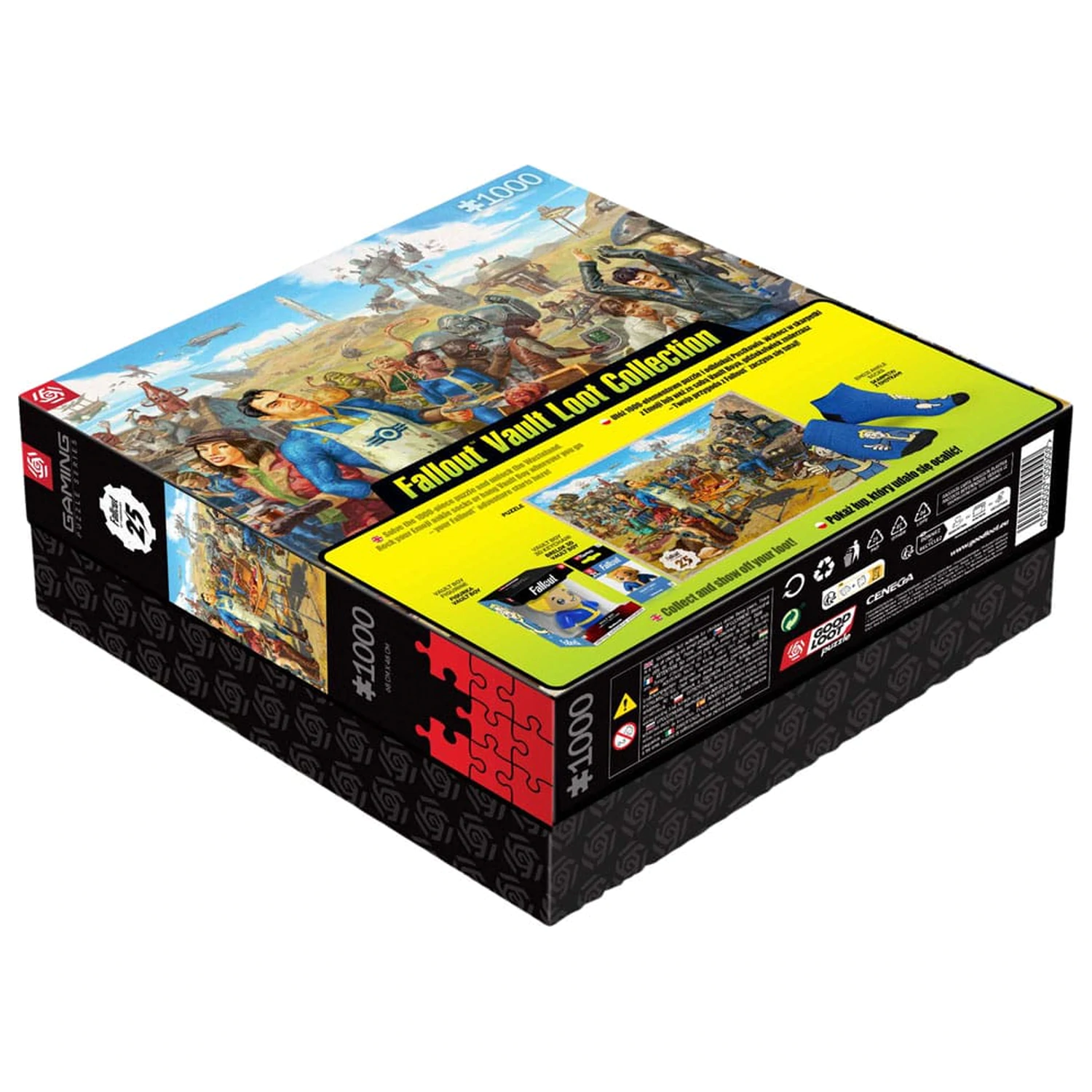 Darčeková sada Fallout Kolekcia Fallout Vault Loot (puzzle, ponožky, figúrka a krúžok na kľúče) produktová fotografia