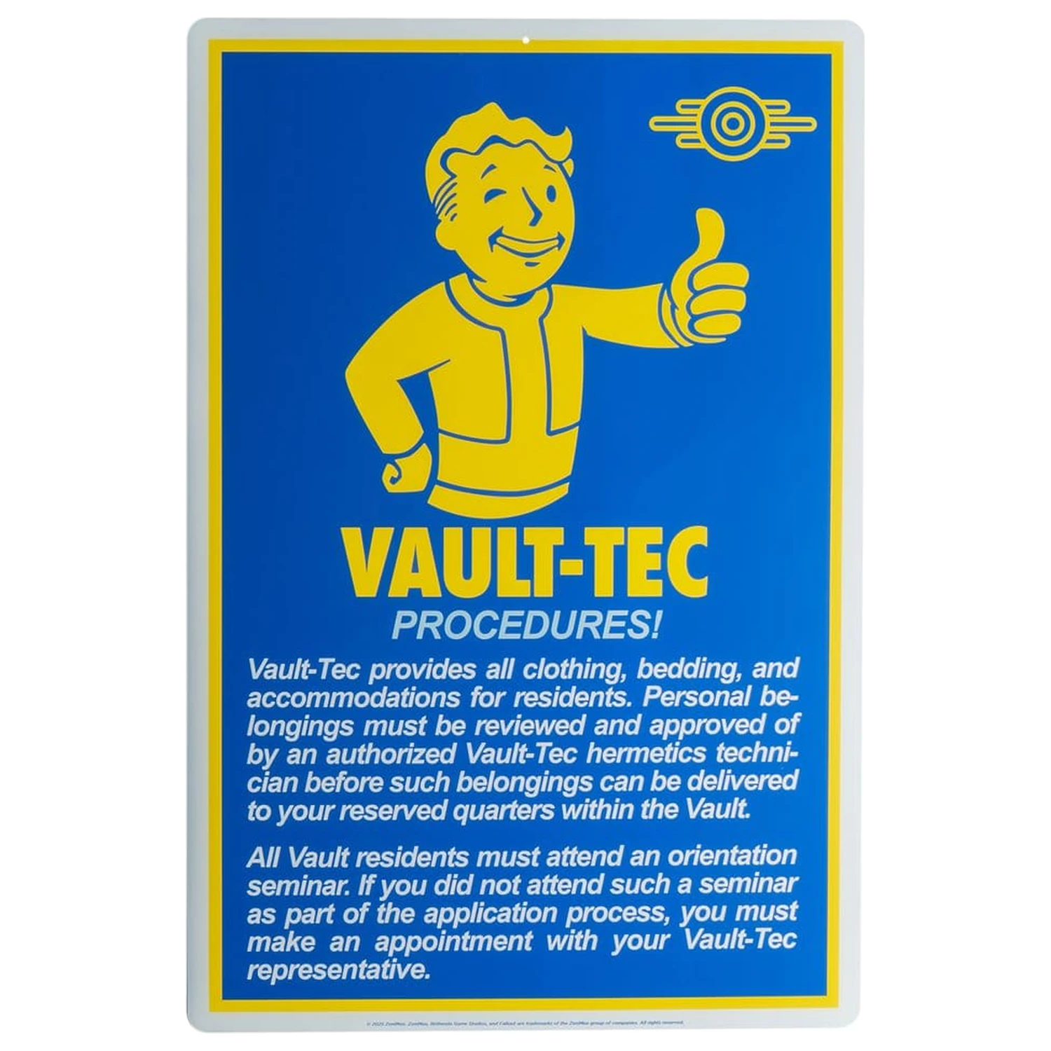 Fallout Kovová tabuľa Procedures produktová fotografia