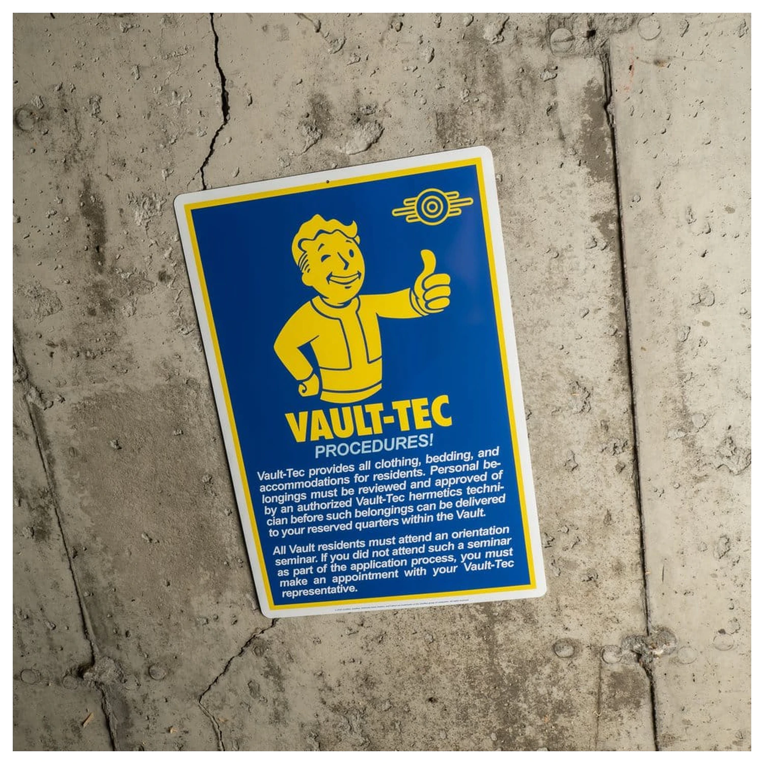 Fallout Kovová tabuľa Procedures produktová fotografia