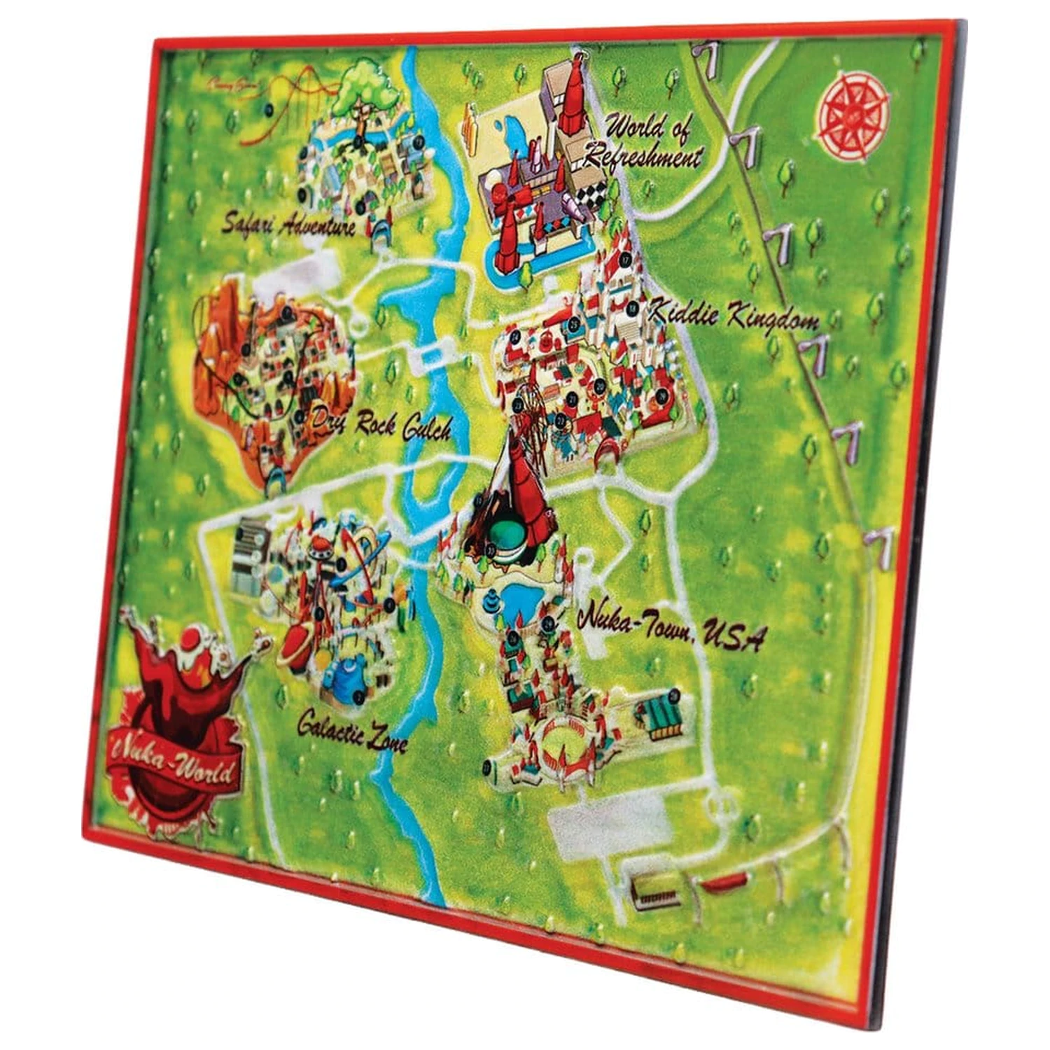 Fallout replika kovová mapa Nuka-World limitovaná edícia 16 x 13 cm produktová fotografia